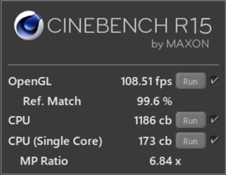 DAIV-NG7510のCINEBENCH結果