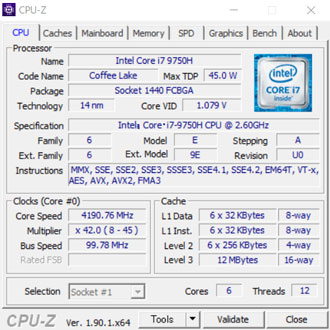 CPU-Zの結果