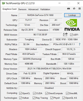 GPU-Zの結果