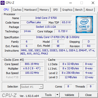 CPU-Zの結果