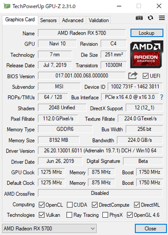 GPU-Zの結果